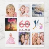 Étiquette Pour Bouteilles De Vin 60e anniversaire fête photo collage (Étiquettes simples)