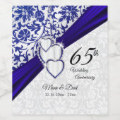 Étiquette Pour Bouteilles De Vin 65e anniversaire du Mariage Sapphire (Étiquettes simples)