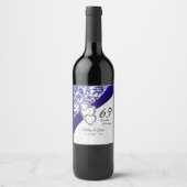 Étiquette Pour Bouteilles De Vin 65e anniversaire du Mariage Sapphire (Devant)