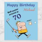 Étiquette Pour Bouteilles De Vin 70 Golfeur d'anniversaire (Étiquettes simples)