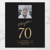 Étiquette Pour Bouteilles De Vin 70e anniversaire Black Gold Photo (Étiquettes simples)