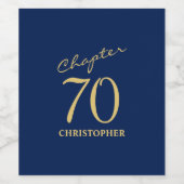 Étiquette Pour Bouteilles De Vin 70e anniversaire Blue Gold (Étiquettes simples)