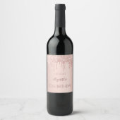 Étiquette Pour Bouteilles De Vin 70e anniversaire blush rose or parties scintillant (Devant)