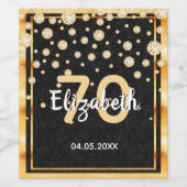 Étiquette Pour Bouteilles De Vin 70e anniversaire diamants parties scintillant or n (Étiquettes simples)