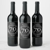 Étiquette Pour Bouteilles De Vin 70e ANNIVERSAIRE Mariage PLATINUM (Bouteilles)