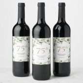 Étiquette Pour Bouteilles De Vin 75e anniversaire Eucalyptus (Bouteilles)