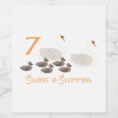 Étiquette Pour Bouteilles De Vin 7 Swans a Natation (Étiquettes simples)
