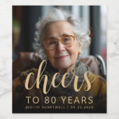 Étiquette Pour Bouteilles De Vin 80e anniversaire de la fête (Étiquettes simples)