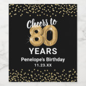 Étiquette Pour Bouteilles De Vin 80e anniversaire personnalisé (Étiquettes simples)