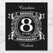 Étiquette Pour Bouteilles De Vin 8E anniversaire mariage bronze (Étiquettes simples)