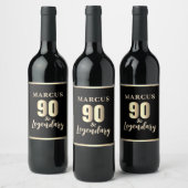 Étiquette Pour Bouteilles De Vin 90 & Legendary Gold 90th Birthday (Bouteilles)