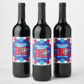 Étiquette Pour Bouteilles De Vin 90e anniversaire photo de nom de vin personnalisé  (Bouteilles)