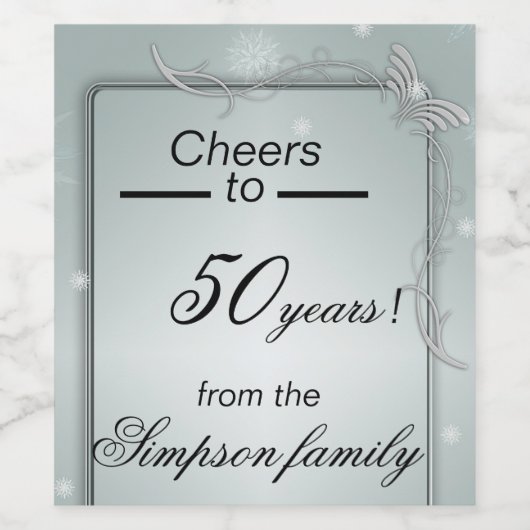 Étiquette Pour Bouteilles De Vin À 50 Ans (Étiquettes simples)