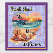 Étiquette Pour Bouteilles De Vin A Beachy Thank You! (Étiquettes simples)