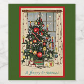 Étiquette Pour Bouteilles De Vin A Happy Christmas (Étiquettes simples)