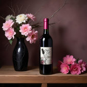 Étiquette Pour Bouteilles De Vin À la santé de l'amour Squelette Main Floral Gothiq