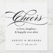 Étiquette Pour Bouteilles De Vin À l'amour, aux rires et au bonheur éternel (Étiquettes simples)