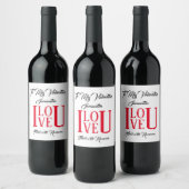 Étiquette Pour Bouteilles De Vin À ma Saint-Valentin avec le nom - (Bouteilles)