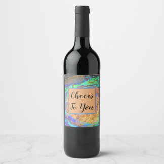 Étiquette Pour Bouteilles De Vin À votre santé à vous Hôtesse de la mosaïque coloré