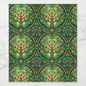 Étiquette Pour Bouteilles De Vin A wine bottle with a green, nature-themed label  (Étiquettes simples)