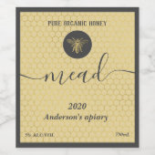 Étiquette Pour Bouteilles De Vin Abeille de miel moderne peigne (Étiquettes simples)