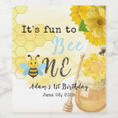 Étiquette Pour Bouteilles De Vin Abeille douce mignonne un premier anniversaire Jau (Étiquettes simples)