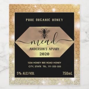 Étiquette Pour Bouteilles De Vin Abeille miel moelleuse moderne