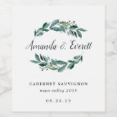 Étiquette Pour Bouteilles De Vin Abondant Foliage Mariage personnalisé (Étiquettes simples)