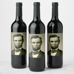 Étiquette Pour Bouteilles De Vin Abraham Lincoln président usa Etats-Unis Amérique