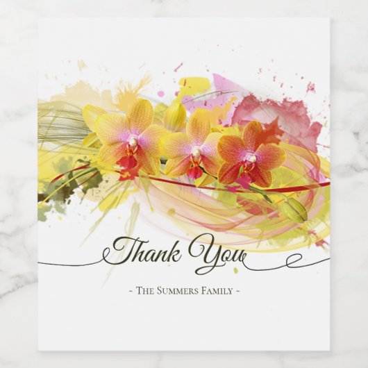 Étiquette Pour Bouteilles De Vin Abstract Orchids (Étiquettes simples)