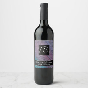 Étiquette Pour Bouteilles De Vin Abstrait chic Rose Turquoise bleu turquoise pour