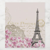 Étiquette Pour Bouteilles De Vin Abstrait Paris romantique Tour Eiffel Art (Étiquettes simples)