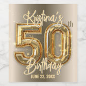 Étiquette Pour Bouteilles De Vin Accents or et diamant 50e anniversaire Célébration (Étiquettes simples)