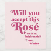 Étiquette Pour Bouteilles De Vin Accepterez-vous cette demande de demoiselle d'honn (Étiquettes simples)