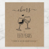 Étiquette Pour Bouteilles De Vin Acclamations - anniversaire/fête d'anniversaire de (Étiquettes simples)