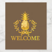 Étiquette Pour Bouteilles De Vin Accueil Ananas fantaisie (Étiquettes simples)