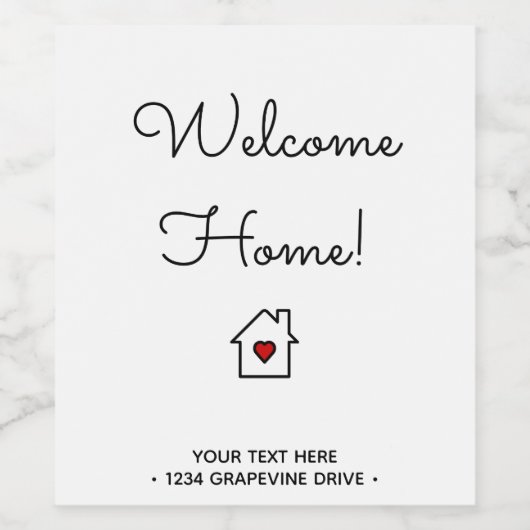 Étiquette Pour Bouteilles De Vin Accueil Maison Agence Immobilière Maison Ouverte A (Étiquettes simples)