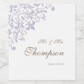 Étiquette Pour Bouteilles De Vin Accueil Mariage Fleur de Lis (Étiquettes simples)