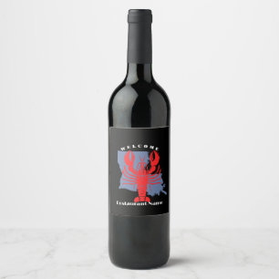 Étiquette Pour Bouteilles De Vin Accueil moderne écrevisse rouge Louisiane nom pers