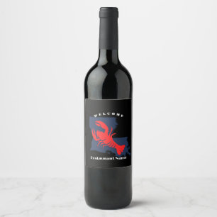 Étiquette Pour Bouteilles De Vin Accueil moderne écrevisse rouge Louisiane nom pers