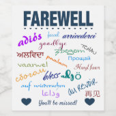 Étiquette Pour Bouteilles De Vin Adieu adieu (Étiquettes simples)