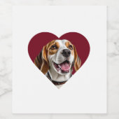 Étiquette Pour Bouteilles De Vin Adorable Beagle in Heart Shape Design (Étiquettes simples)