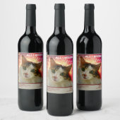 Étiquette Pour Bouteilles De Vin Adorable Cute Calico Chat (Bouteilles)