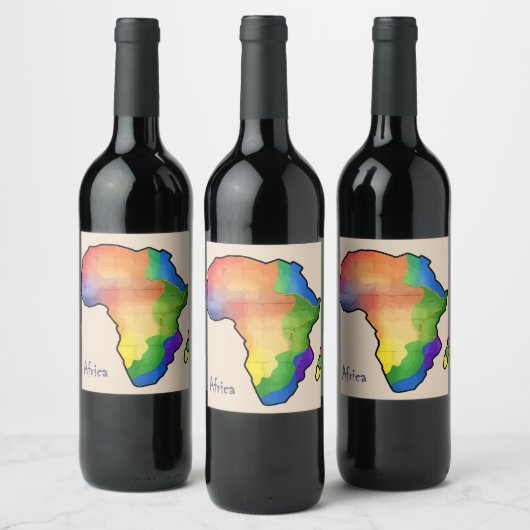 Étiquette Pour Bouteilles De Vin Africa map (Bouteilles)