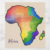 Étiquette Pour Bouteilles De Vin Africa map (Étiquettes simples)