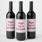 Étiquette Pour Bouteilles De Vin Age avant Naivete en rose (Bouteilles)