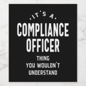 Étiquette Pour Bouteilles De Vin Agent de conformité Titre du poste Cadeau (Étiquettes simples)