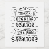 Étiquette Pour Bouteilles De Vin Agent immobilier (Étiquettes simples)