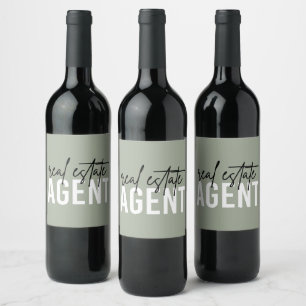 Étiquette Pour Bouteilles De Vin Agent immobilier Cadeaux pour le concessionnaire