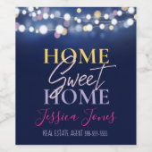 Étiquette Pour Bouteilles De Vin Agent immobilier maison cadeau maison doux (Étiquettes simples)